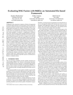 Evaluating RAG-Fusion with RAGElo: an Automated Elo-based Framework