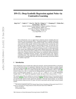 DN-CL: Deep Symbolic Regression against Noise via Contrastive Learning
