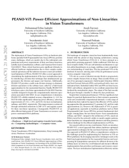 PEANO-ViT: Power-Efficient Approximations of Non-Linearities in Vision
  Transformers