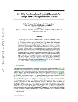 Six-CD: Benchmarking Concept Removals for Benign Text-to-image Diffusion Models