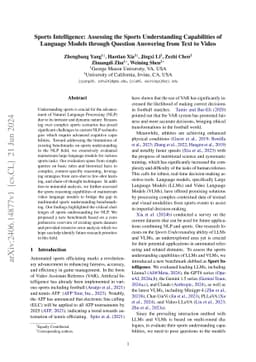 Sports Intelligence: Assessing the Sports Understanding Capabilities of
  Language Models through Question Answering from Text to Video
