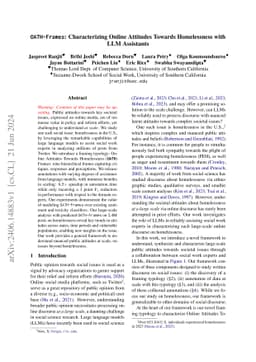OATH-Frames: Characterizing Online Attitudes Towards Homelessness with
  LLM Assistants