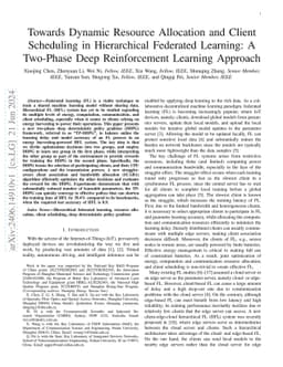 Towards Dynamic Resource Allocation and Client Scheduling in
  Hierarchical Federated Learning: A Two-Phase Deep Reinforcement Learning
  Approach