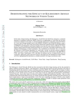 Demonstrating the Efficacy of Kolmogorov-Arnold Networks in Vision Tasks