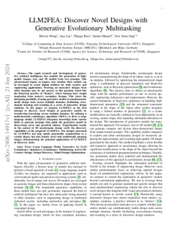 LLM2FEA: Discover Novel Designs with Generative Evolutionary
  Multitasking