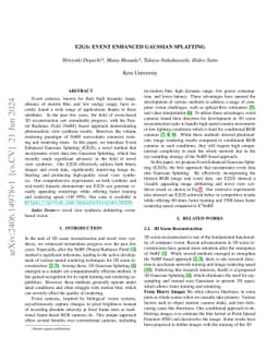 E2GS: Event Enhanced Gaussian Splatting