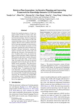 Retrieve-Plan-Generation: An Iterative Planning and Answering Framework
  for Knowledge-Intensive LLM Generation