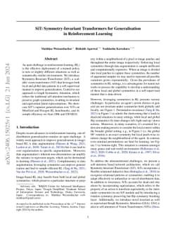 SiT: Symmetry-Invariant Transformers for Generalisation in Reinforcement
  Learning