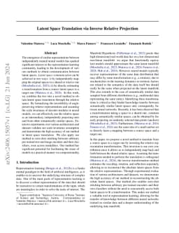 Latent Space Translation via Inverse Relative Projection