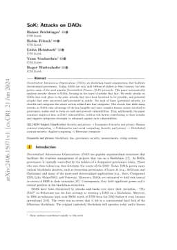 SoK: Attacks on DAOs