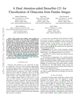 A Dual Attention-aided DenseNet-121 for Classification of Glaucoma from
  Fundus Images