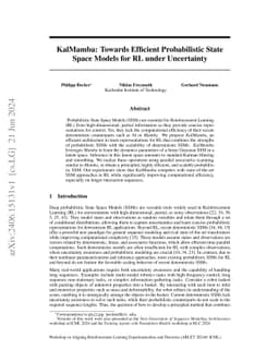 KalMamba: Towards Efficient Probabilistic State Space Models for RL
  under Uncertainty
