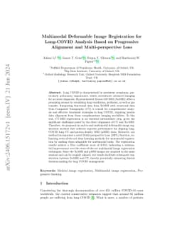 Multimodal Deformable Image Registration for Long-COVID Analysis Based
  on Progressive Alignment and Multi-perspective Loss