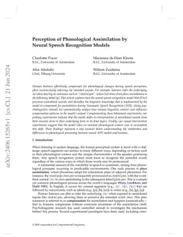 Perception of Phonological Assimilation by Neural Speech Recognition
  Models