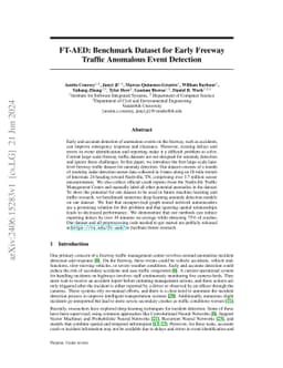 FT-AED: Benchmark Dataset for Early Freeway Traffic Anomalous Event
  Detection
