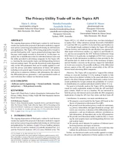 The Privacy-Utility Trade-off in the Topics API