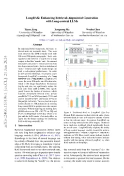 LongRAG: Enhancing Retrieval-Augmented Generation with Long-context LLMs