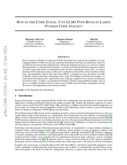 Bug In the Code Stack: Can LLMs Find Bugs in Large Python Code Stacks