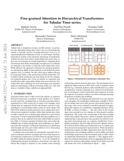 Fine-grained Attention in Hierarchical Transformers for Tabular
  Time-series