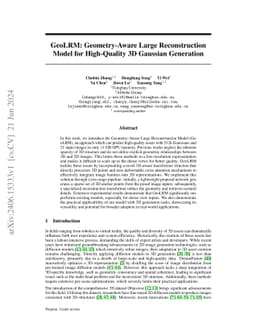 GeoLRM: Geometry-Aware Large Reconstruction Model for High-Quality 3D
  Gaussian Generation