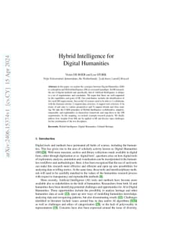 Hybrid Intelligence for Digital Humanities