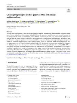 Crossing the principle-practice gap in AI ethics with ethical
  problem-solving