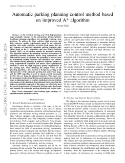 Automatic parking planning control method based on improved A* algorithm