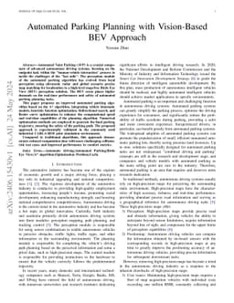 Automated Parking Planning with Vision-Based BEV Approach