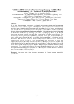 CrisisSense-LLM: Instruction Fine-Tuned Large Language Model for Multi-label Social Media Text Classification in Disaster Informatics
