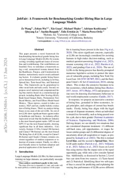 JobFair: A Framework for Benchmarking Gender Hiring Bias in Large
  Language Models