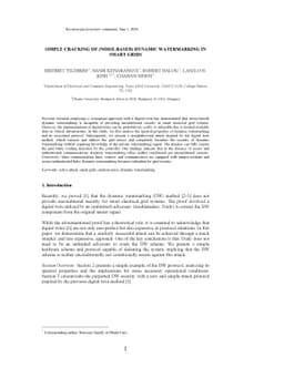 Simple Cracking of (Noise-Based) Dynamic Watermarking in Smart Grids