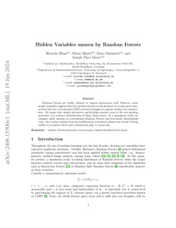 Hidden Variables unseen by Random Forests