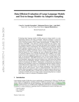 Data Efficient Evaluation of Large Language Models and Text-to-Image
  Models via Adaptive Sampling