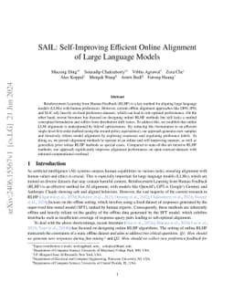 SAIL: Self-Improving Efficient Online Alignment of Large Language Models