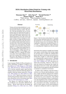 DEM: Distribution Edited Model for Training with Mixed Data
  Distributions