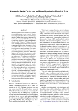 Contrastive Entity Coreference and Disambiguation for Historical Texts