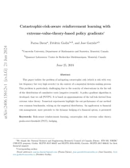 Catastrophic-risk-aware reinforcement learning with
  extreme-value-theory-based policy gradients