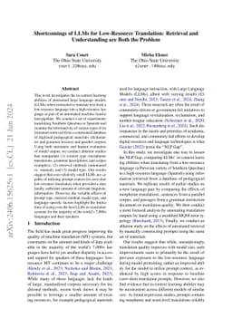 Shortcomings of LLMs for Low-Resource Translation: Retrieval and
  Understanding are Both the Problem