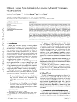 Efficient Human Pose Estimation: Leveraging Advanced Techniques with
  MediaPipe
