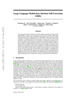 Large Language Models have Intrinsic Self-Correction Ability