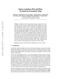 Open-vocabulary Pick and Place via Patch-level Semantic Maps