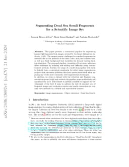 Segmenting Dead Sea Scroll Fragments for a Scientific Image Set