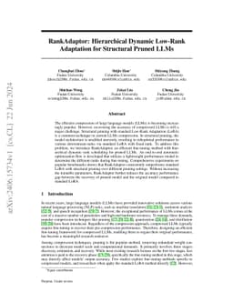 RankAdaptor: Hierarchical Dynamic Low-Rank Adaptation for Structural
  Pruned LLMs