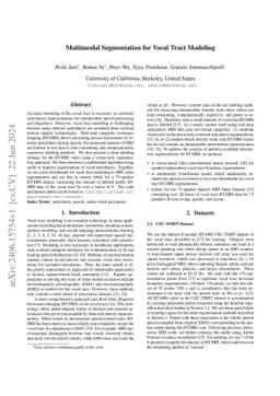 Multimodal Segmentation for Vocal Tract Modeling