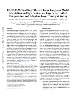 EDGE-LLM: Enabling Efficient Large Language Model Adaptation on Edge
  Devices via Layerwise Unified Compression and Adaptive Layer Tuning and
  Voting