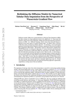 Rethinking the Diffusion Models for Numerical Tabular Data Imputation
  from the Perspective of Wasserstein Gradient Flow