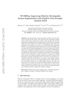 TP-DRSeg: Improving Diabetic Retinopathy Lesion Segmentation with
  Explicit Text-Prompts Assisted SAM