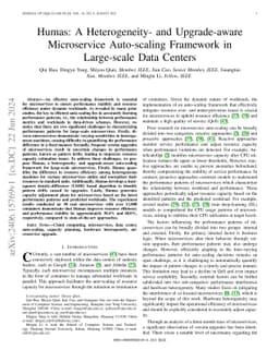Humas: A Heterogeneity- and Upgrade-aware Microservice Auto-scaling
  Framework in Large-scale Data Centers
