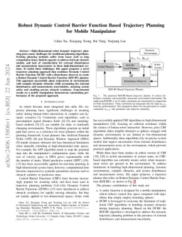 Robust Dynamic Control Barrier Function Based Trajectory Planning for
  Mobile Manipulator