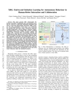 XBG: End-to-end Imitation Learning for Autonomous Behaviour in
  Human-Robot Interaction and Collaboration